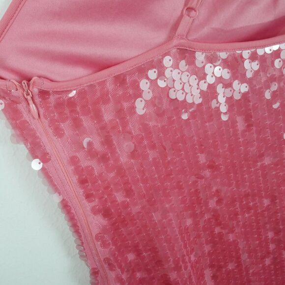 Urban Outfitters Large Harley Sequin Maxi Dress Y2K Pink Prom Girly Halter Glam - Picture 8 of 13